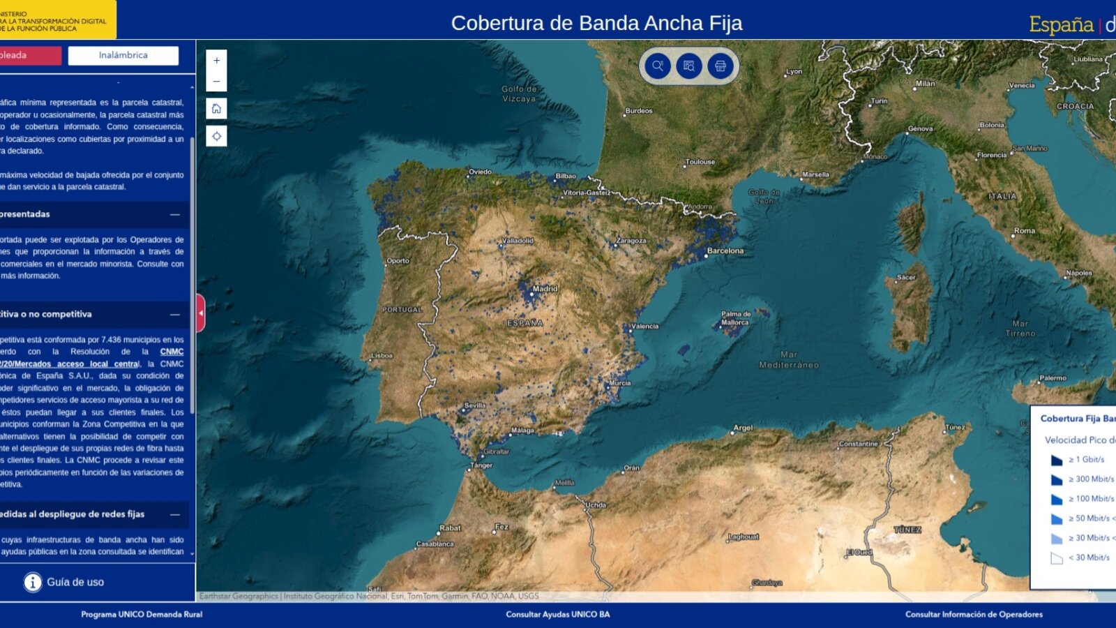 Cobertura banda ancha fija e inalámbrica en España 🇪🇸