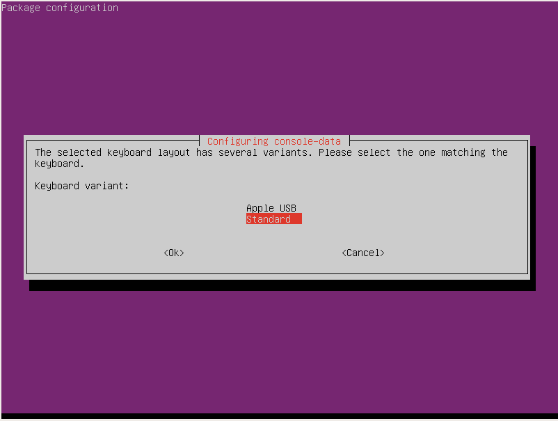 Tipo de teclado Standard
