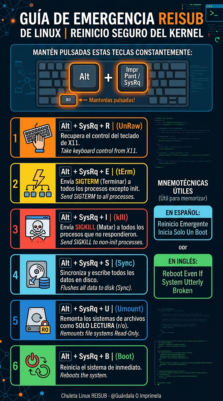 Chuleta recordatoria REISUB