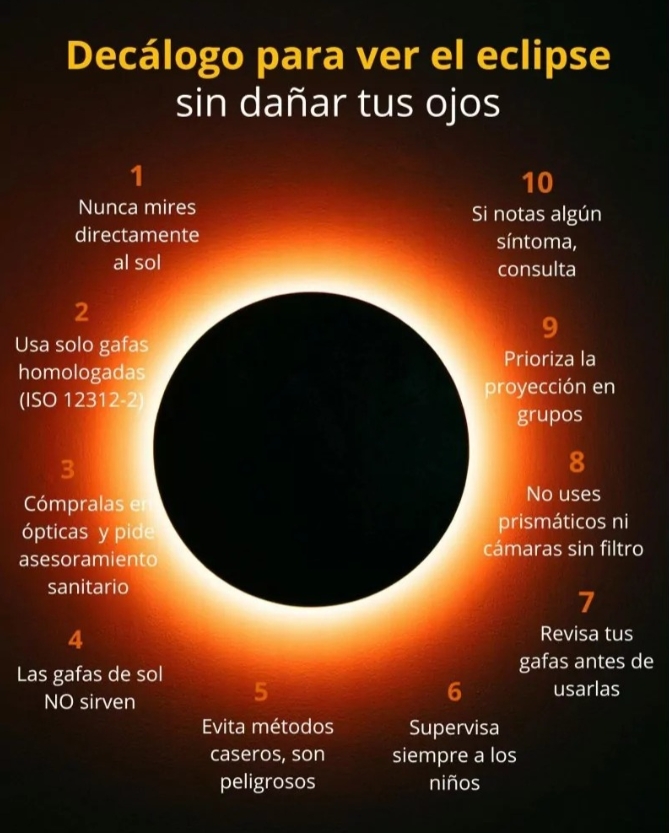 Recomendaciones para visualizar sin peligro el eclipse solar