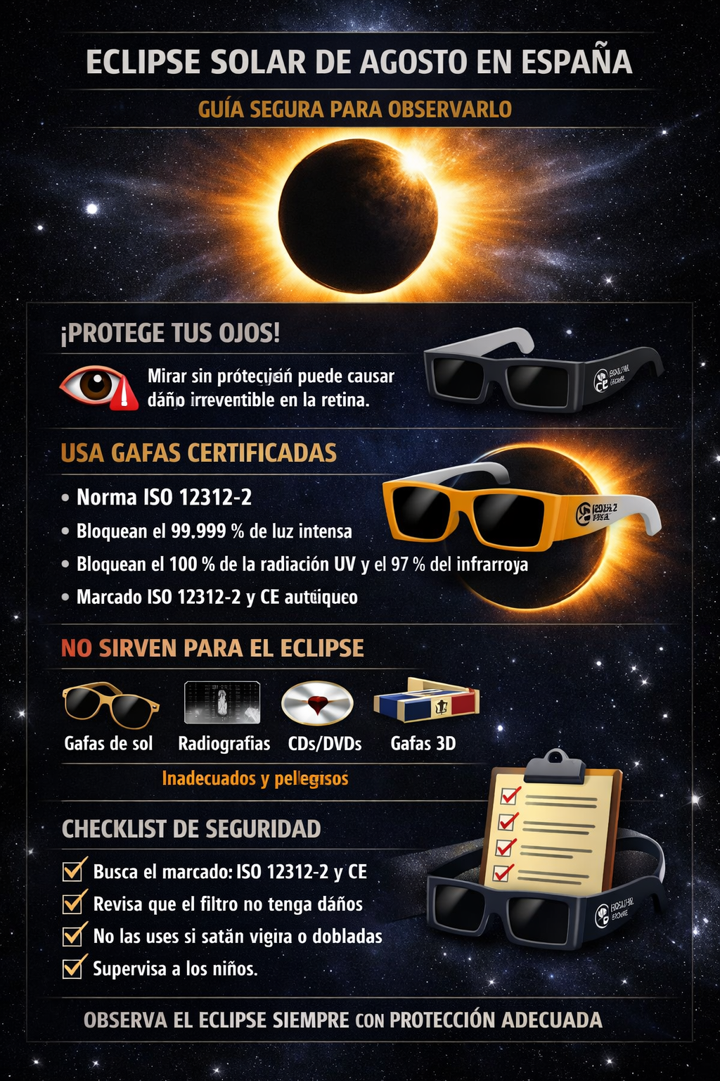 Gafas protectoras marcado ISO 12312‑2 y el CE
